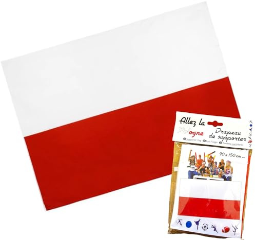 MAELSA - Drapeaux Pologne 90X150 - Drapeau Polonais Festival Manifestation Body Flag Supporter Grand Format très résistant