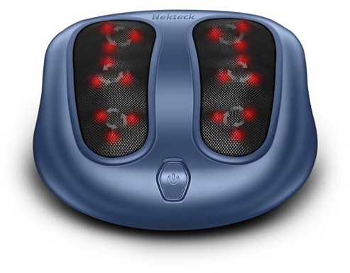Nekteck Foot Massager with Heat, Shiatsu Foot Massager for Neuropathy, Plantar Fasciitis, Electric Heated Foot Massage Machine for Pain Relief and Circulation, Gifts for Man Woman Her Him Birthday