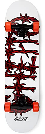 GHETTOBLASTER Skateboard 80x20 cm - Skateboard Bambino - Skateboard Adulto - Skateboard Da Trick già assemblato - Tavola in Acero 7 Strati - Cuscinetti Abec 9 - Ruote Skateboard 53mm