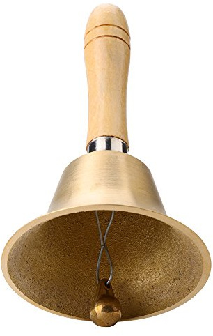 Cloche De Main En Métal, Cloche À Main En Bois, Poignée En Bois De Cloche D'appel Clair Fort De Cloche De Main Pour Des Événements De Mariage