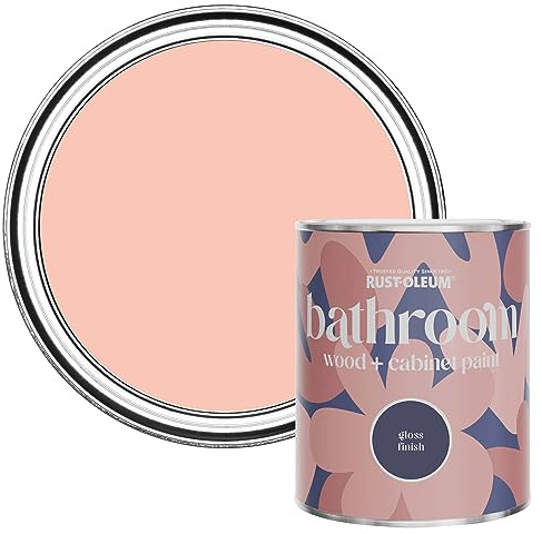 Rust-Oleum Peach Moisture Resistant Bathroom Wood and Cabinet Paint in Gloss Finish - Happy As A Clam 750ml