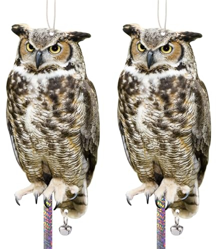 Kungfu Mall Taubenabwehr Balkon, Vogelabwehr, Vogelschreck, Taubenschreck Eule, Vogelscheuche Garten Spatzenabwehr Tauben Vertreiben, Vogel Abschreckung Vogelband, Raben Attrappe, 2 Stück Karton Pappe