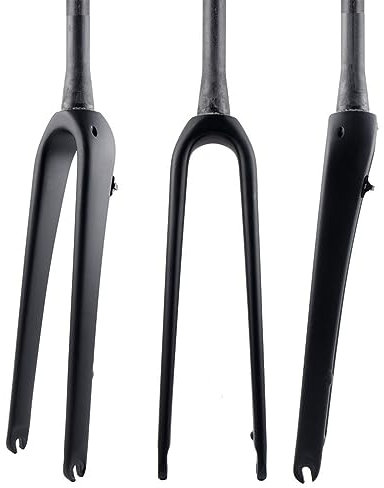 HIMALO Starre Gabel Aus Kohlefaser 700C*45C Gravel Gabel 1-1/8 Gerade/konisch Flach Scheibenbremse Rennrad-Gabel QR 9mm Leichtgewicht (Color : Tapered Matte Black)