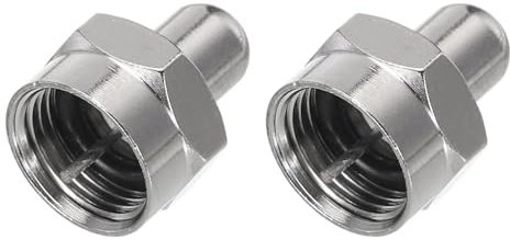 sourcing map 75 Ohm Coax Cap Coaxial Terminator 2pcs F Male RF End Caps Adapter Waterproof Dustproof for TV Antenna, Amplifier, Splitter, Coaxial Cable