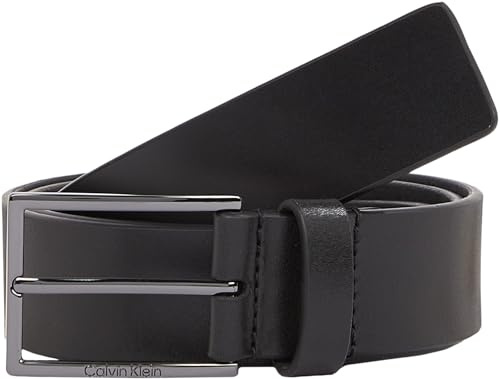 Calvin Klein Herren Gürtel Clean Essential aus Leder, Schwarz (Ck Black Smooth), 115 cm