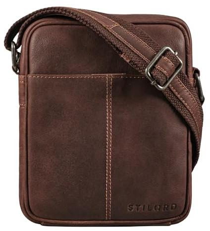STILORD Jude Herren Umhängetasche Klein Leder Vintage Tasche Messenger Bag Herrentasche zum Umhängen Crossbody Bag Echtleder Schultertasche Männer Farbe:schwarz