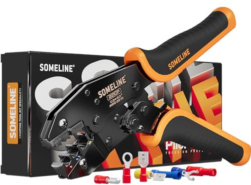 SOMELINE Pince à sertir les bornes, 0,34-6 mm² pince à sertir les câbles, pince à sertir les bornes, outils de sertissage pour bornes électriques isolées