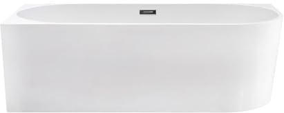 Aloni Vasca da bagno semi-indipendente Angolo 180x80 Sinistra Rotonda Acrilico Bianco