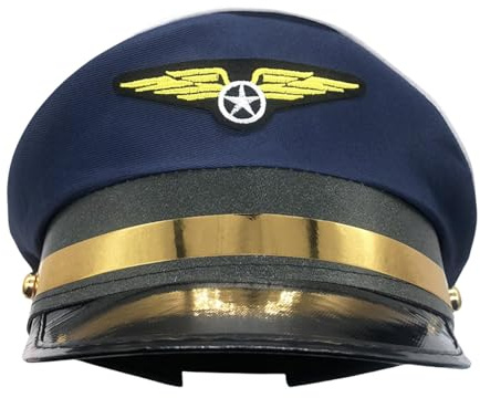 Pilotenhut für Erwachsene, Pilotenmütze | Kapitänshut für Fluggesellschaft, Pilotenhut für Erwachsene – Pilotenhut mit Luftmotto-Party, Flugzeug-Kostüm,