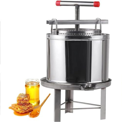 Obst-Apfelweinpresse mit Edelstahlfass 10 l - Manuelle Saftmaschine, Apfelwein Mühle, Ölpresse - Manuelle Presse - Küchenwerkzeug