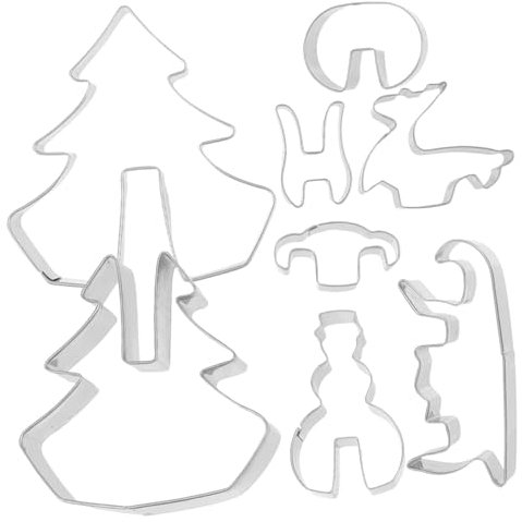 Alipis Stabiles 8-teiliges Plätzchen-set Aus Edelstahl Weihnachtsformen Zum Backen und Als Party-zubehör