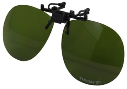 TITUS Lunettes de sécurité pour soudage infrarouge avec protection latérale pliable ou OTG Compatible avec les lunettes RX IR3 IR5 (clipsables IR-3, lunettes uniquement)