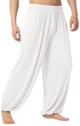 Pantaloni estivi leggeri Tai Chi per Shaolin Wing Chun Arti Marziali (L Bianco)