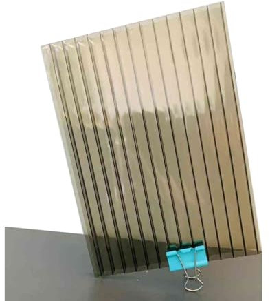 12 Pezzi Doppia Parete In Policarbonato Pannello For Serra Isolamento Del Tetto Telaio Freddo Foglio Di Ricambio For Tettoia Del Garage Del Balcone, Facile Da Piegare E Tagliare(Brown,1.05X1m-8mm)