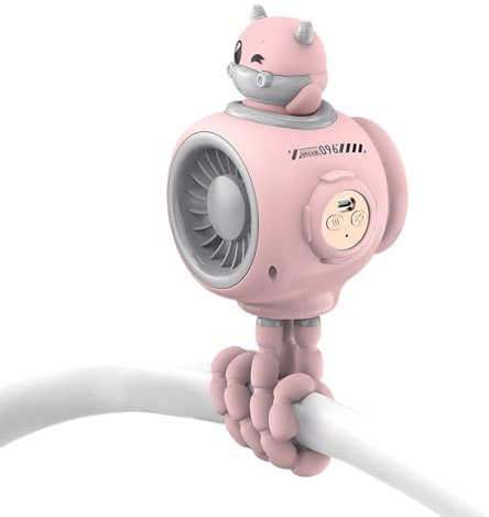 Generico Ventilador nebulizador para cochecito, ventilador con pulverización de agua para cochecitos de bebé, 3 velocidades, dispositivo refrescante para compras, camping, viajes al aire libre y