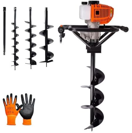 Trivella a scoppio 52cc 2 tempi 3 punte da 100mm|150mm|200mm e prolunga guanti.