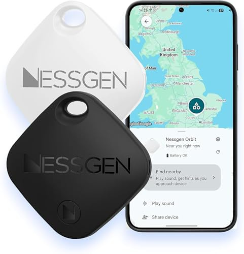 Android Tracker Tags (2-Pack Mix) – Works with Google Find My Device | Bluetooth Smart Tag for Keys, Wallet, Pets, Luggage, Bike & Bags | Android-Only Item Locator with Free Case and Spare Battery