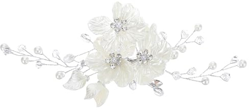 Elegant Flower Pearl Hair Clip for Brides, Rhinestone Bridal Hair Accessories, Floral Crystal Piece for Women Girls for Weddings, Special Occasions