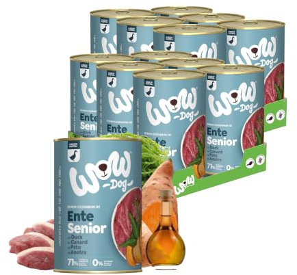WOW Dog Senior Nassfutter mit Ente 12 x 400g | ohne Getreide & Zucker