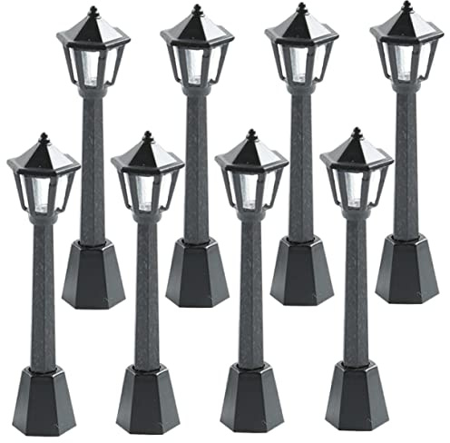 SUPVOX 8 Lampioni Miniaturizzati per Decorazioni Case Miniatura da da Elegante e per Domestici e Mini Street Lights Nero