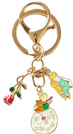 KREATIONS Schlüsselanhänger Kleiner Prinz Fuchs Rose Planet Taschenanhänger Autoanhänger