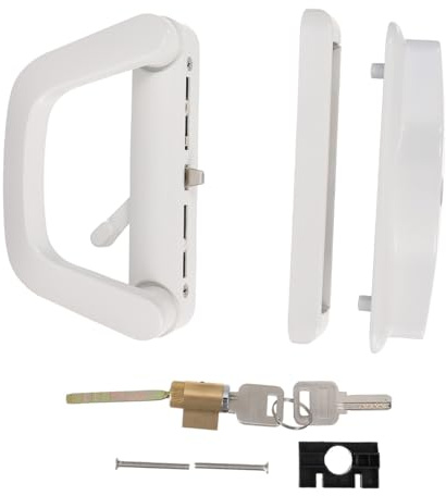 POPETPOP Serrure De Porte Coulissante Balcon Loquet Métallique Blanc Normes De Sécurité Verrouillage Confidentialité Pratique Alliage Solide Compatible Portes Meubles Balcon La Cuisine Usage Quotidien