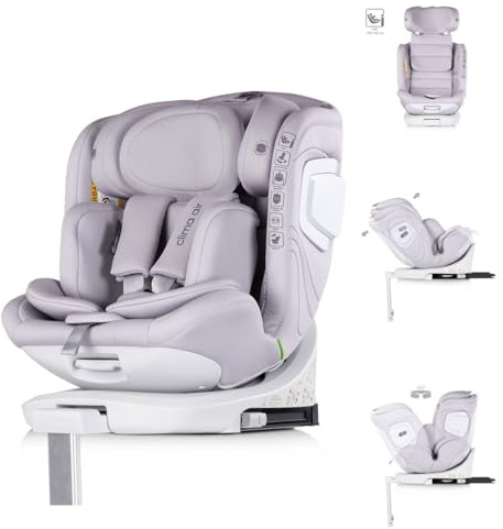 Chipolino Barnstol Clima Air isize (40–150 cm) Isofix ventilations-värmefunktion ljusgrå