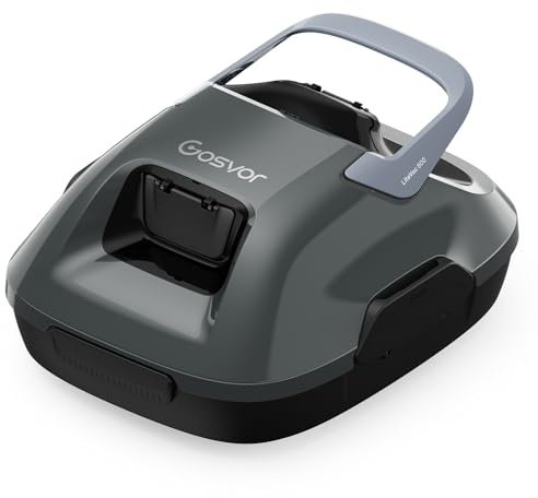 Gosvor (Nuovo 2026) Robot Piscina Fuori Terra Aspirapolvere per Piscina Senza Fili, 90 Min Autonomia, Auto Parcheggio, Facile da Usare, Robot Limpiafondi per Piscine Fino a 80m²,Grigio