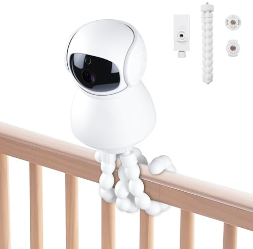 ELUTENG Soporte Universal para Baby Monitor, Trípode Flexible Octopus con Rosca 1/4 y Clip para Teléfono, Compatible con Hello Baby Monitor, Soporte para Cámara de Bebé para Cuna, Carrito, Escritorio