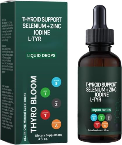 Sköldkörtelunderhållande flytande droppar, tillsatta med selen, zink, jod, L-tyrosin och ashwagandha, för att reglera hormonbalansen, hjälpa ämnesomsättningen, förbättra immunitet och daglig energi