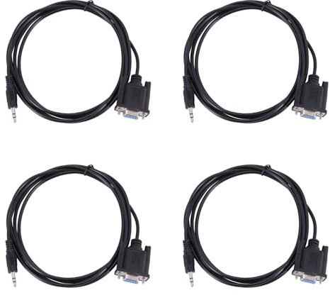 4X DB9 9 Pin VGA Female Cable,DB 9 Female to TRS 3.5mm (1/8in) TRS Stereo Male Serial Data Cable-6 Feet