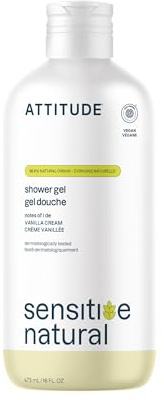 ATTITUDE Body Wash for Sensitive Skin, EWG Verified Shower Gel, Soothing Oat, Dermatologically Tested, Plant and Mineral-Based, Vegan Personal Care, Argan Oil, 473 mL
