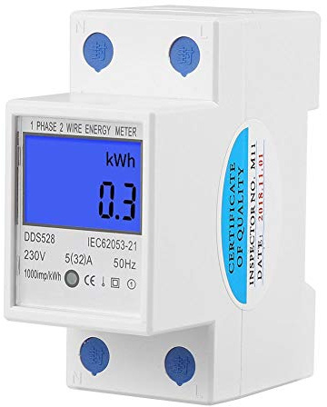 Digitales Energiemessgerät DDS528, LCD-Display, 5-32A, 230V, 50Hz, Einphasig, DIN-Schienen-Montage | 230V, 50Hz, LCD-Display, DIN-Schiene, ±1% Genauigkeit, Haushalte, Industrie, Elektriker