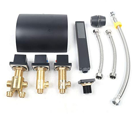 Robinet de baignoire 5 trous + douchette pour baignoire Bord en laiton + douchette en laiton