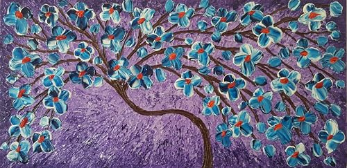 DORON ARTE QUADRO MODERNO ASTRATTO DIPINTO A MANO TELAIO GALLERY BORDI DIPINTI - ALBERO DELLA VITA - 40x80x4 cm -RIF222