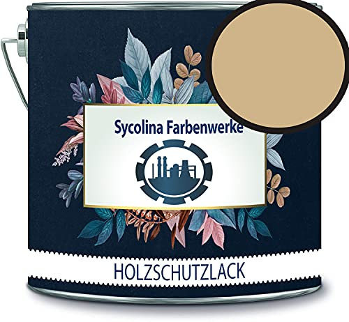 Holzschutzlack Holzlack Holzlasur wetterbeständiger Langzeitschutz Wetterschutzfarbe Holzschutzfarbe RAL 1001 Beige // Sycolina Farbenwerke