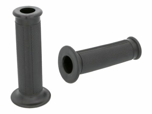 Griffgummis Satz schwarz offene Enden kompatibel mit SIMSON Schwalbe KR51 | Lenkergriffe schwarz ohne Blinkerbefestigungsloch, offene Enden, innen Ø 22/24 mm; kompatibel mit Simson SR4, KR 50 2T AC
