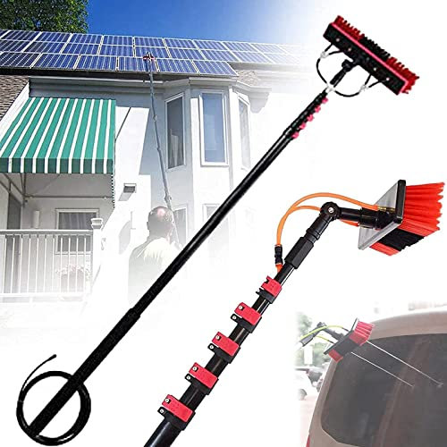 YEITH Spazzolone per Fotovoltaico, Spazzola Asta Lavavetri, Vetri Spazzola per Acqua Pulita Kit, Prolunga Telescopica Asta Pulizia Spazzola, Vetro Pannello Solare Cleaning,7.2m/24FT