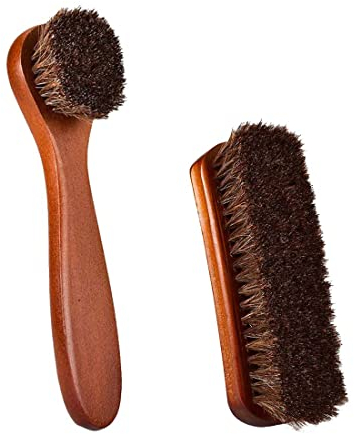 Spazzole per Scarpe, 2 PCS Spazzole in Crine di Cavallo spazzole per Lucidare le Scarpe spazzola per Capelli di Cavallo ad alta Lucentezza spazzole per la pulizia delle scarpe