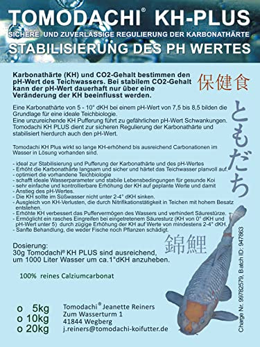 KH Plus hebt Karbonathärte im Teich PH Puffer gesundes Teichwasser gesunde Koi PH stabil Tomodachi KH Plus 20kg Sack