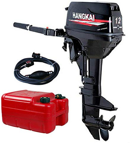 PIAOCAIYIN 12HP 2 Stroke Outboard Motor, HANGKAI 169cc Outboard Motor Boat Engine, Marine Fishing Boat Engine w/Water Cooling System CDI