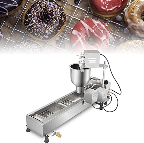 Automatic Donut Making Machine, Commercial 2000W Single Row Auto Doughnut Makerwith 3 Sizes Molds, 7L Hopper Donut Maker Doughnut Fryer, 304 Stainless Steel Auto Donut