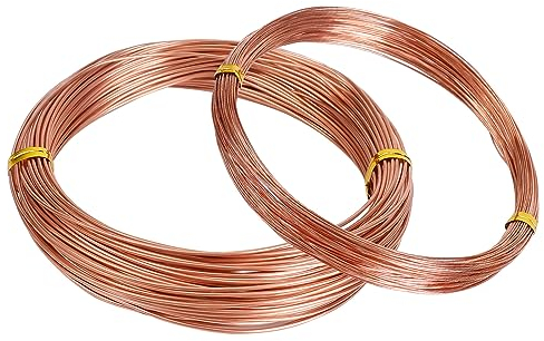 Alambre de Cobre 1mm y 0.5mm - Hilo Puro Desnudo Con Alta Conductividad Térmica y Resistencia a la Corrosión - Para Fabricación de Cable y Manualidades