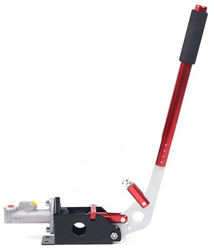 SuhoFutus Hydraulische Handbremse Fliegen Aus Drift Handbremse vertikal stehend Rallye, Handbremse mit Feste Basis, Einstellbare Spielhandbremse mit Hoher Präzision und Hoher Linearität, Rot