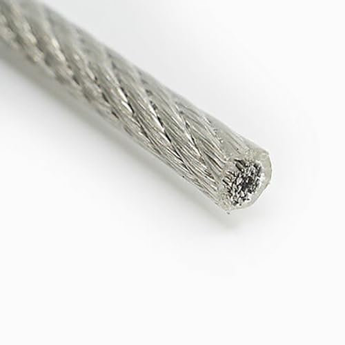 Stainless Steel Wire Rope 10 Meter Stainless Steel Wire Rope Cable PVC Plastic Coated 1mm 1.2mm 1.5mm 2m 3mm 4mm 5mm 6mm Clothesline Garden Cable (Size : 3mm)