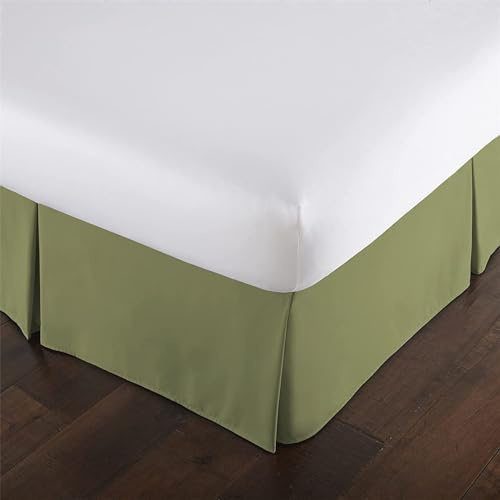 OMIREL Rivestimento per Giroletto Matrimoniale Vestiletto Matrimoniale Coprirete Singolo Gonna da Letto Elastica Plissettata in Poliestere Mantovana Giroletto,Verde,180 * 200+35cm