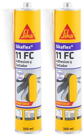 Sikaflex 11 FC Purform, Blanco, Masilla adhesiva multiusos, sellado y pegado, Sellador poliuretano multisoportes, interior y exterior, 300ml (Paquete de 2)