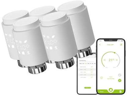 Qiumi - Valvola termostatica per radiatore programmabile con attuatore WiFi intelligente Supporta Alexa Google Home Nessun gateway richiesto WiFi diretto