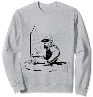 Lustiges Bigfoot Optimist Segelboot Segelboot Segeln Sasquatch Sweatshirt