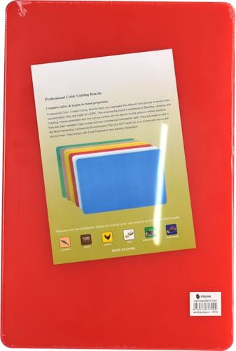 Professional Large Chopping Board Catering Food Prep Cutting Board Commercial Kitchens 45 * 30cm (Red)